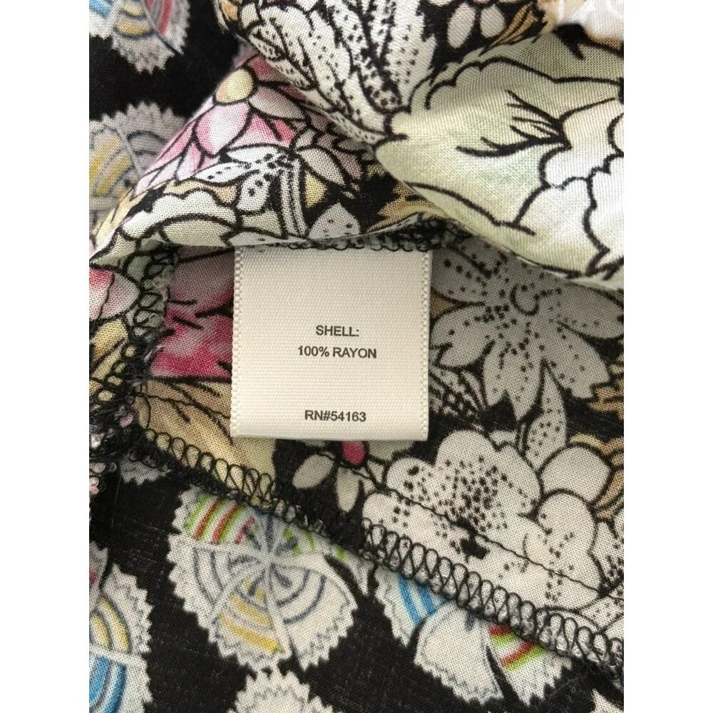 Vicky Tiel Floral Boho Dress Long Sleeve Hippie Peasant Prairie Womens Size 1X - Picture 7 of 8